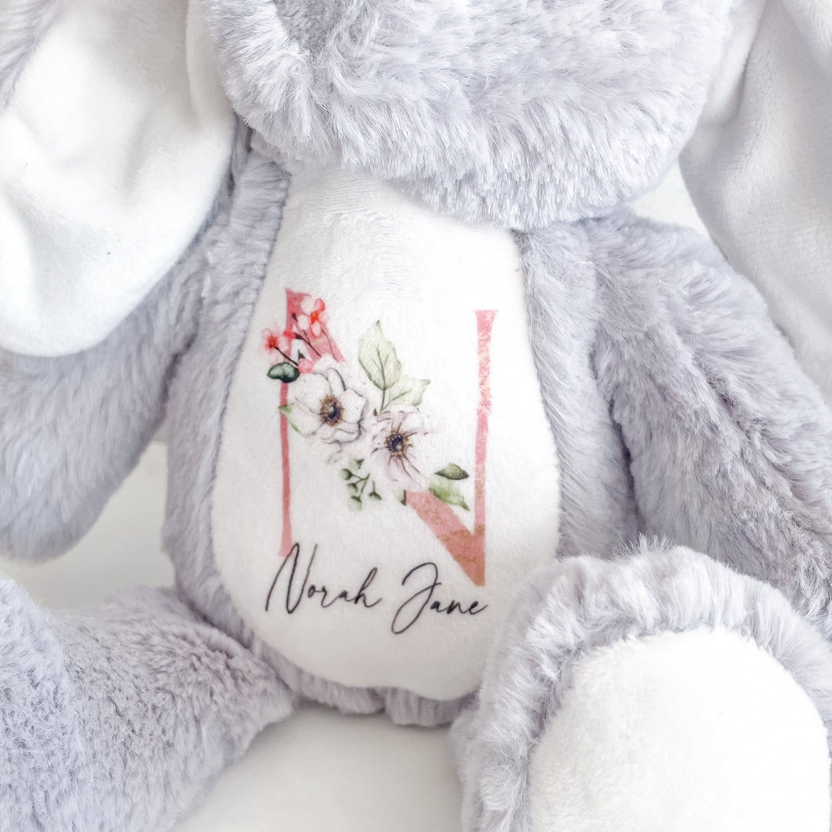 Personalised Bunny - Floral Initial