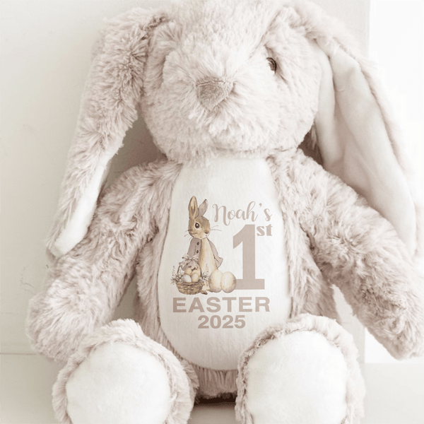 Personalised 2025 First Easter Bunny - Beige - Ayla & Lara