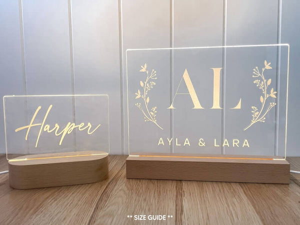 Large Personalised Wedding Light - Ayla & Lara