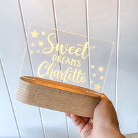 Personalised Baby Night Light - Sweet Dreams - Ayla & Lara