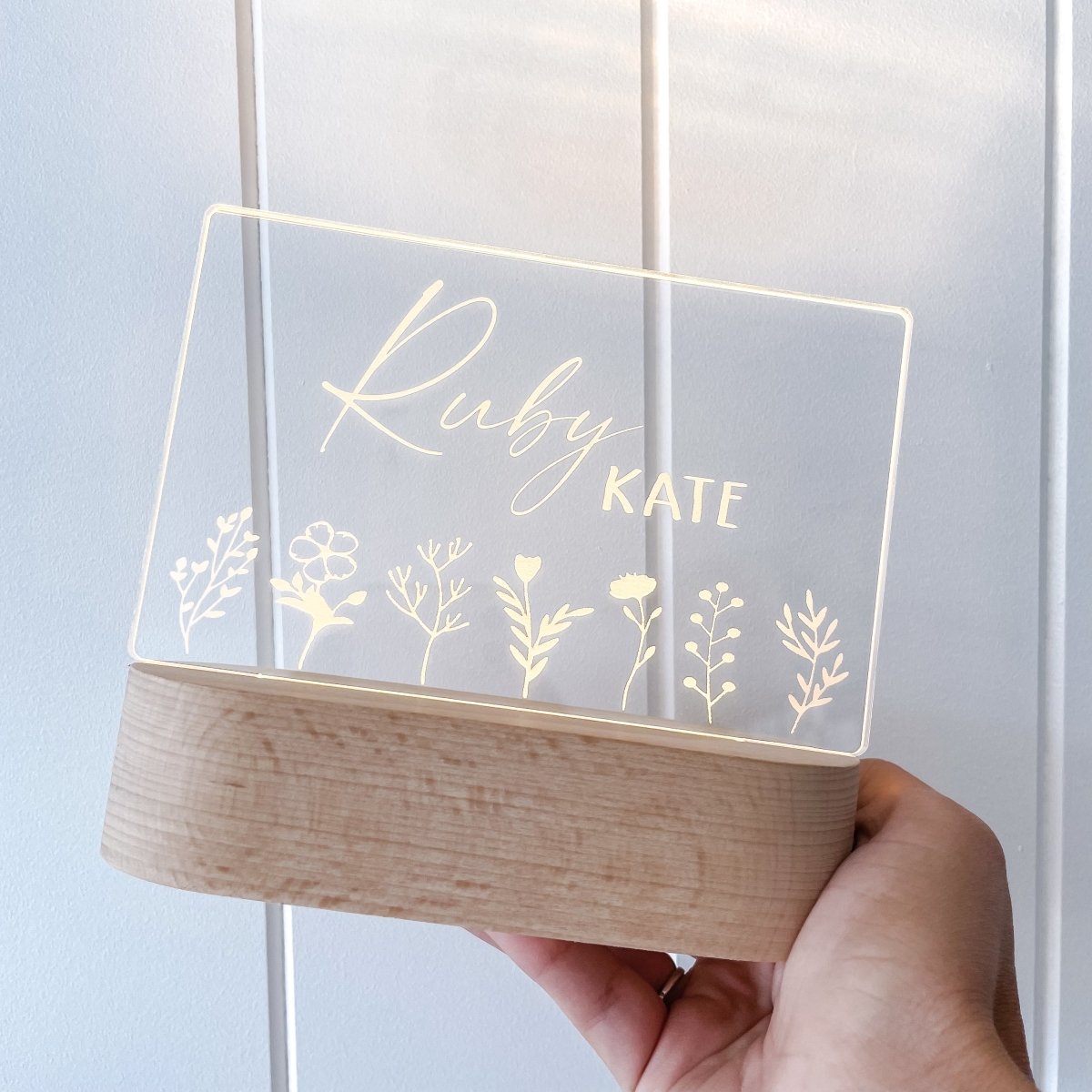 Personalised Baby Night Light - Wildflowers - Ayla & Lara