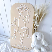 Personalised Birth Plaque in 1:1 Scale - Ayla & Lara