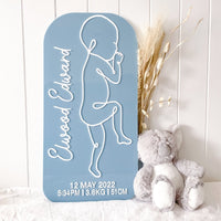 Personalised Birth Plaque in 1:1 Scale - Ayla & Lara