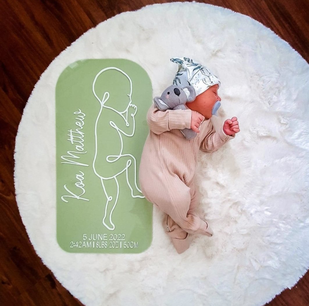 Personalised Birth Plaque in 1:1 Scale - Ayla & Lara