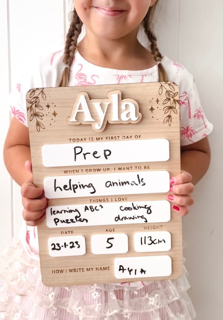 Personalised First Day Board - Ayla & Lara