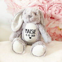 Personalised Name Bunny with Birth Date - Ayla & Lara